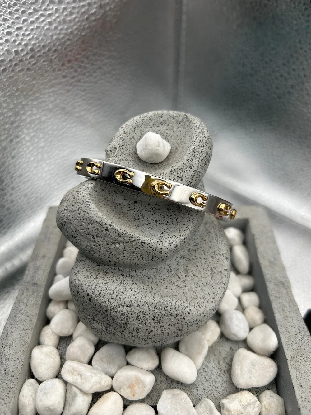 Coach Signature C Hinged Bangle Bracelet - Picture 3 of 8
